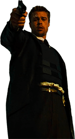 Brad Pitt qui hésite dans Seven